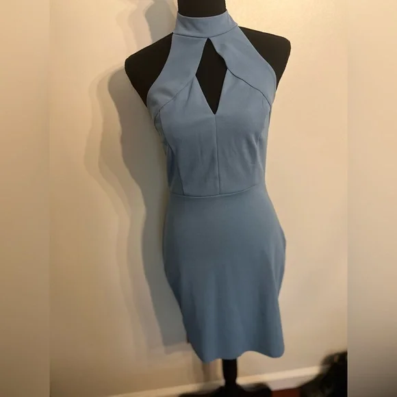 Charlotte Russe Blue Halter Dress Size M - Picture 1 of 11